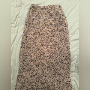 Light pink maxi skirt with purple flowers
